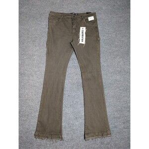 Valabasas Mr Extendo Jeans Mens 42x41 Flare Button Fly Brown